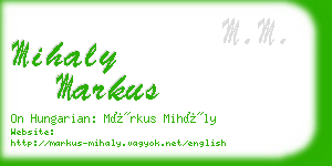 mihaly markus business card